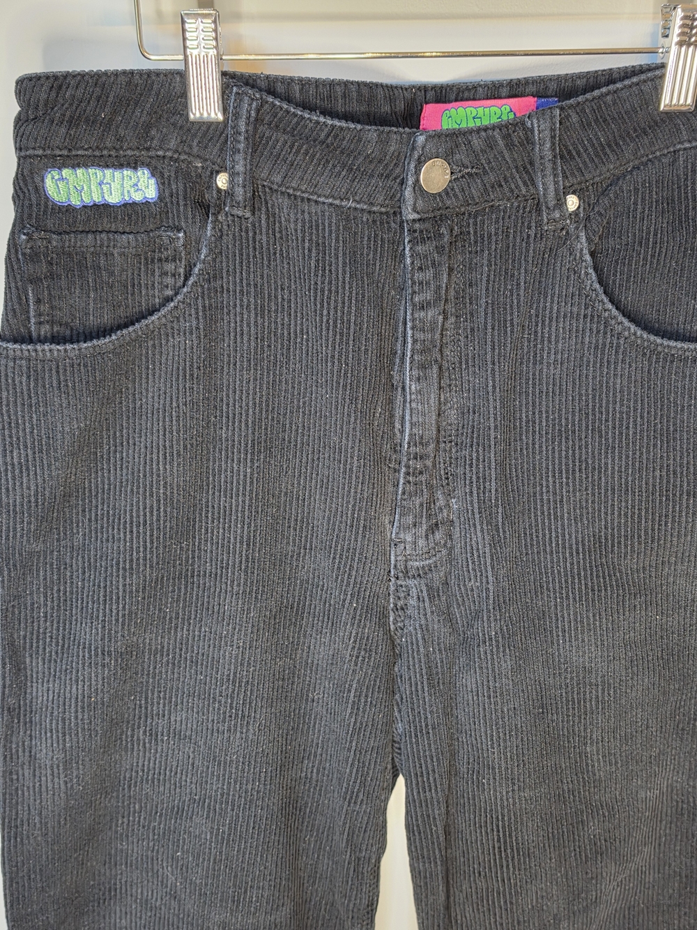 Empyre Tori Baggy Corduroy Skater Pants Black Wide Leg Sz 11 Y2K Zumiez Womens